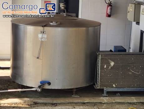 Tanque de expanso resfriamento para leite laticnios Plurinox 2500 litros