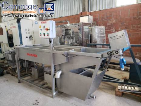 Lavadora cont�nua em inox de hortali�as verduras folhas duplo est�gio Incalfer