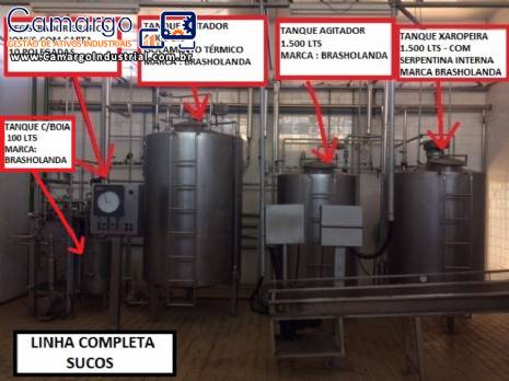 Linha completa para produção pasteurização e envase de sucos Linha completa para produção pasteurização e envase de sucos