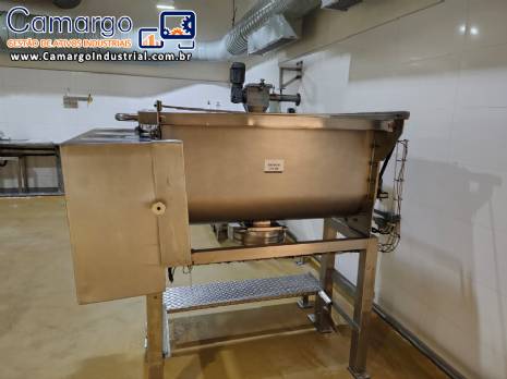 Misturador para pós ribbon blender em aço inox 200 L Mecamau Misturador para pós ribbon blender em aço inox 200 L Mecamau