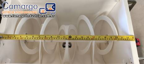 Misturador ribbon blender em aço inox com revestimento interno poliamida Bravaeco 50 litros ano 2021 Misturador ribbon blender em aço inox com revestimento interno poliamida Bravaeco 50 litros ano 2021