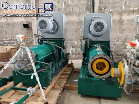 Moinho agitador horizontal de discos e esferas 60 cv para moagem úmida e dispersão encamisado LME 100 K Netzsch Moinho agitador horizontal de discos e esferas 60 cv para moagem úmida e dispersão encamisado LME 100 K Netzsch