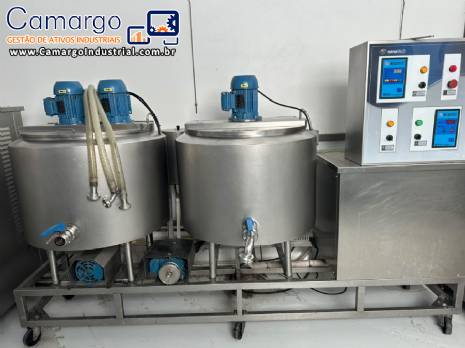 Planta de pasteurização pasteurizador maturação BRASFRIO para sorvetes açaí laticínios Planta de pasteurização pasteurizador maturação BRASFRIO para sorvetes açaí laticínios