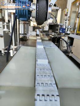 Rotuladora para frasco gotas com cabeçote duplo rotulo transparente inox Tecmaes Rotuladora para frasco gotas com cabeçote duplo rotulo transparente inox Tecmaes